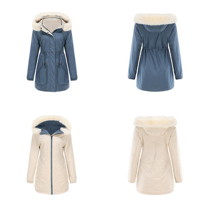 Dam Vändbar Parka Polyester Chic Medellängd 65 cm-4