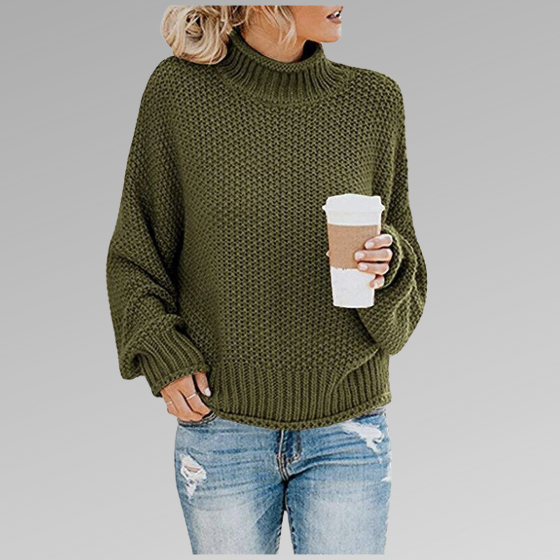 Variant image for Stickad Dam Tröja Hög Krage Ull Regular Fit-7