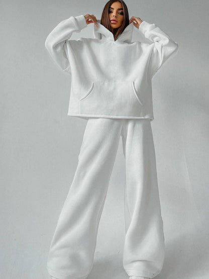 Damer Hoodie och Joggingbyxor Set i Mjuk Bomull-1