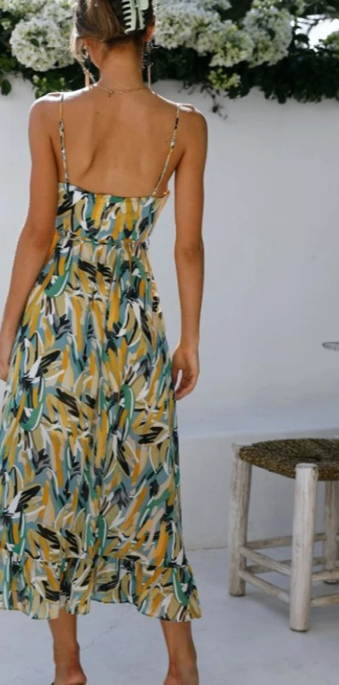 Kvinnors Klänning Färgglad Lekfull Design Bomullsblandning 2