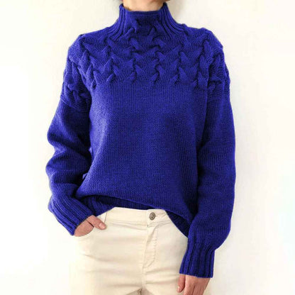 Dam Turtleneck Tröja Löst Snitt 3D-Struktur Akryl 16