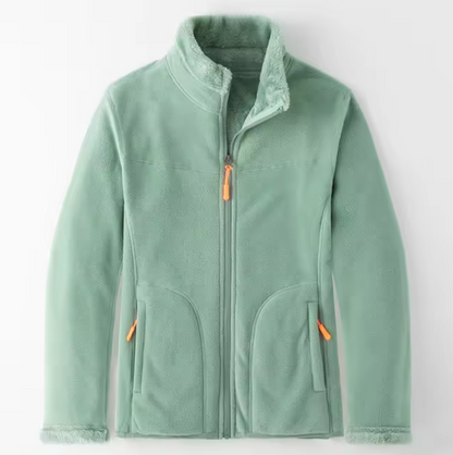 Fleecejacka Dam Dubbelsidig Avslappnat Snitt Högkvalitativt Fleece-3