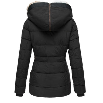 Damjacka med huva i varm design i polyester och bomull för kalla dagar 2
