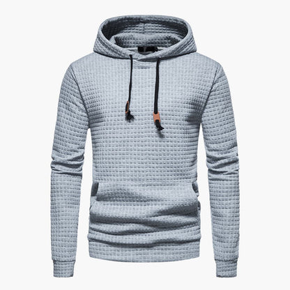 Lång Hoodie Dam med Huva och Karomönster i 100% Bomull - Avslappnad Passform för Kyliga Dagar 3