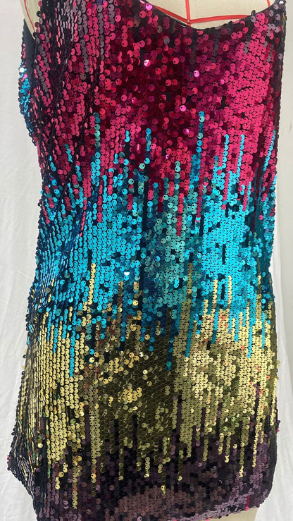 Dam Glittrig Miniklänning Smal Passform Polyester-3