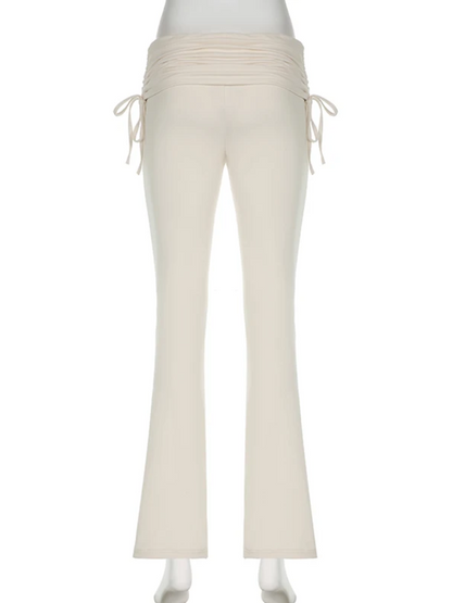 Dam Byxor Med Resår I Midjan Snygga Hög Midja Elastisk 3