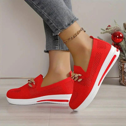 Kvinnors Sneakers Slip-On Andningsbart Nätmaterial 5