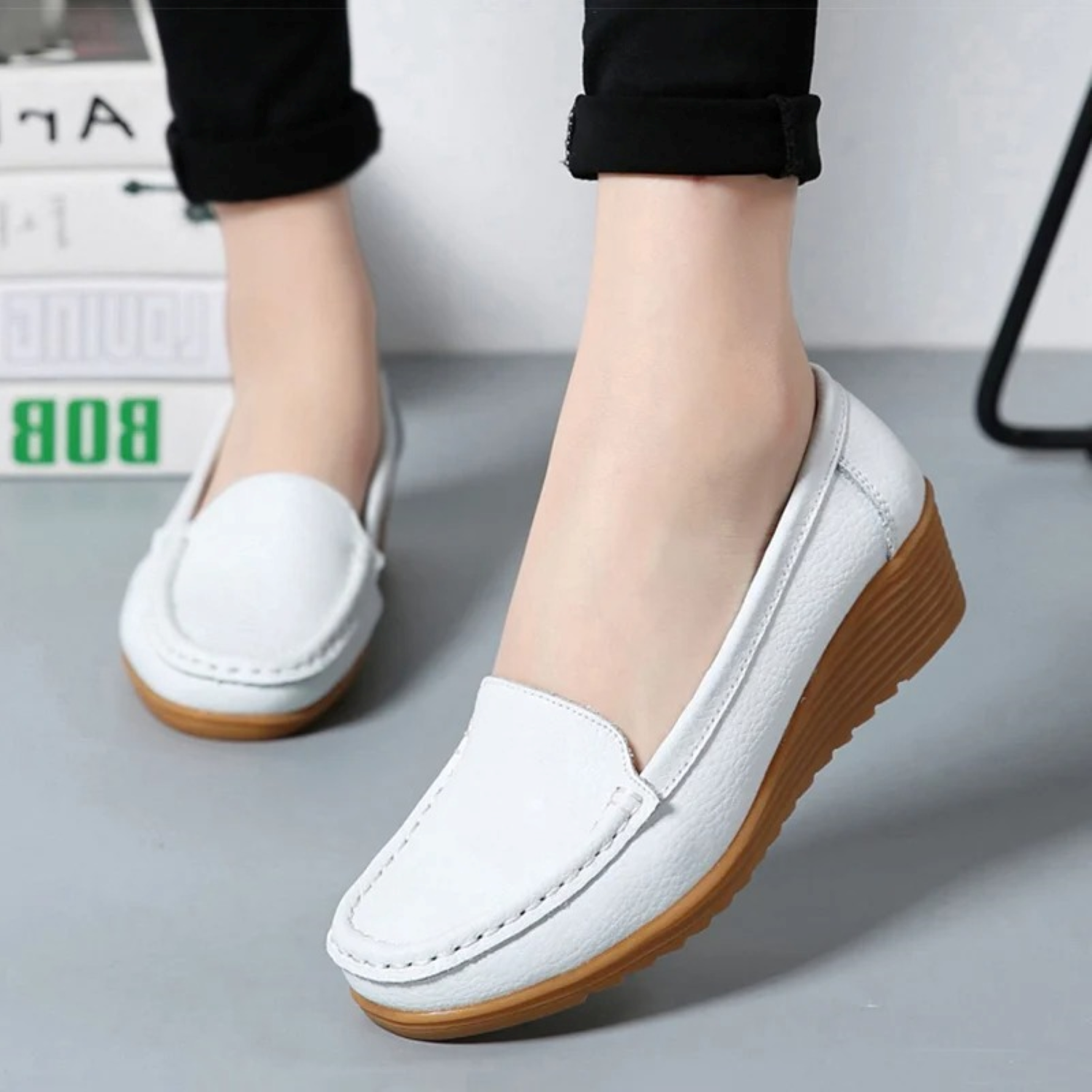 Variant image for Dam Mokassin Slip-On Läder Elegant Komfort-31