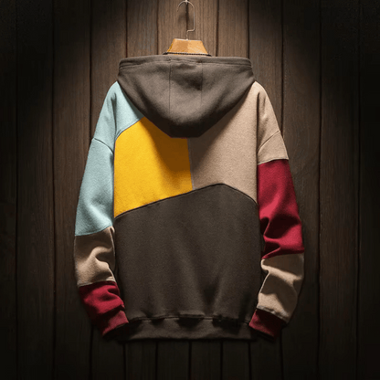 Hoodie för Herr i Färgglad Design – Mjuk Bomullsblandning med Rymlig Huva och Känguruficka 2