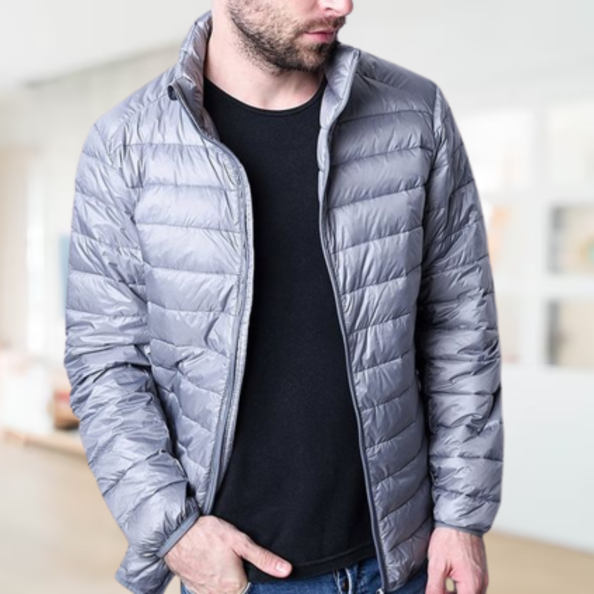 Superleichte Damenjacke mit klassischem Kragen aus Polyester für Herbst und Winter – leichte und bequeme Jacke für Damen 9