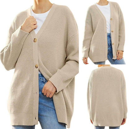 Damjacka Lång Cardigan Stickad Akryl-3