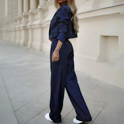 Kvinna Tvådelad Set Elegant Polyester Elastan-2