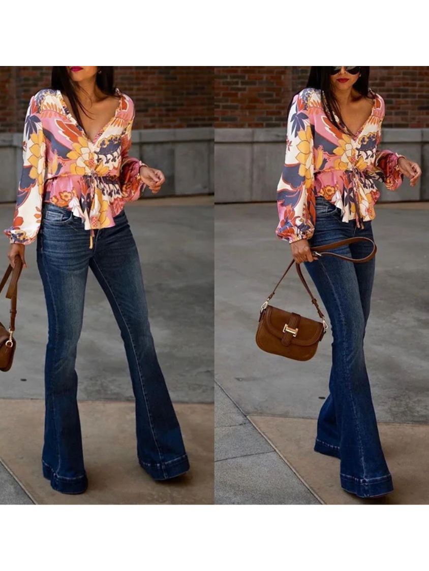 Dam Vidskurna Byxor Modern Design Högkvalitativt Tyg-6