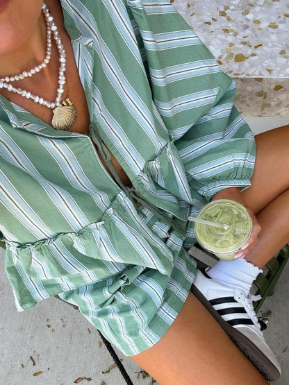 Damshorts Set Elegant Design Högkvalitativt Tyg Normal Passform-2