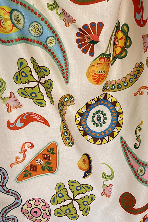 Maxiklänning Dam Sväng Silhuett Paisley Mönster Bomull Polyester-5