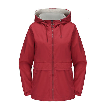 Damjacka Lätt Huva Polyester Lös Passform-6