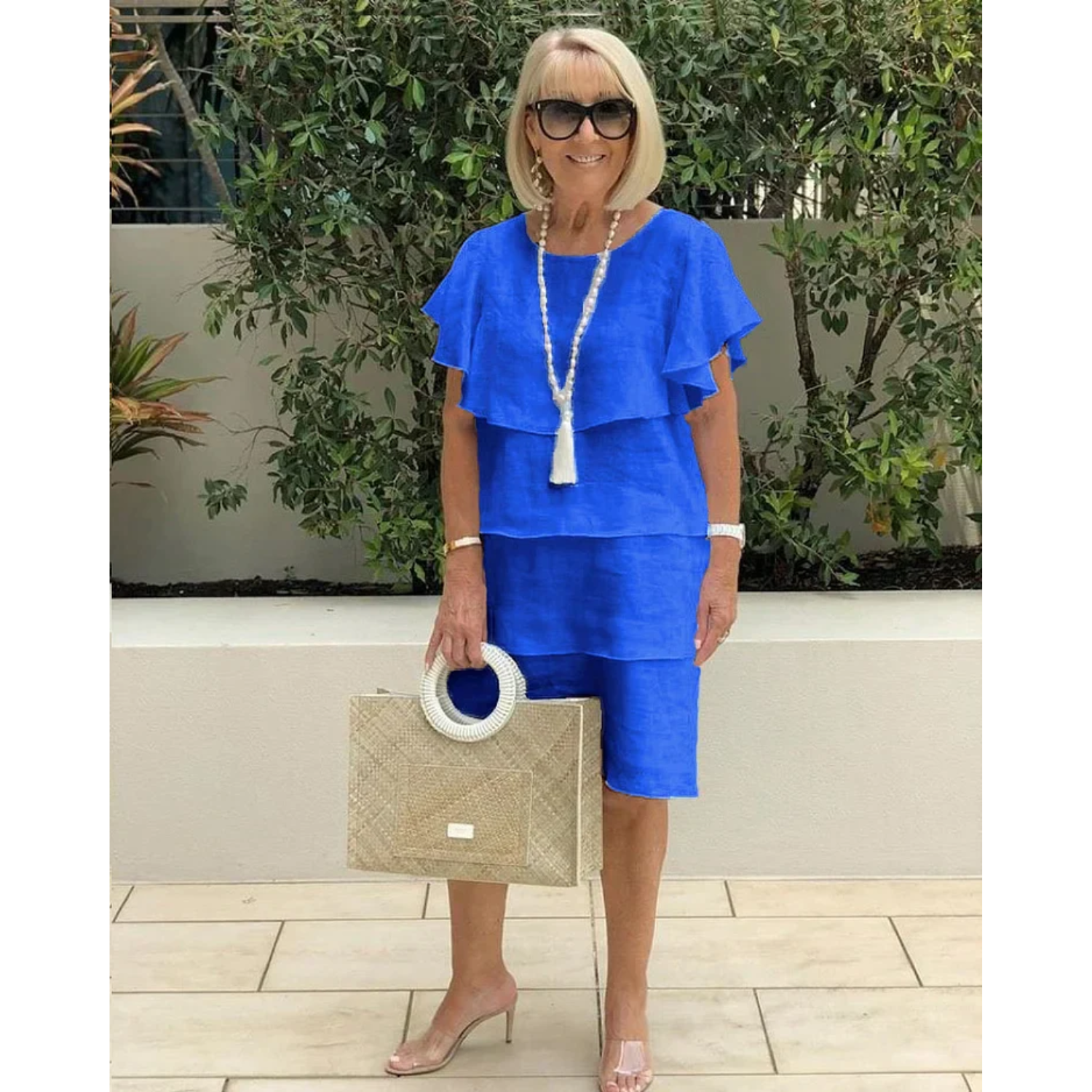 Variant image for Kvinnors Flerskikts Klänning Elegant Högkvalitativt Tyg-7