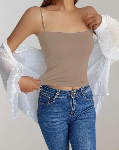 Dam Spaghetti Tank Top Lätt Polyester 16