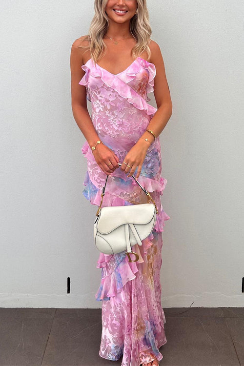 Variant image for Maxiklänning Dam Rufsad Nederkant Öppen Rygg Bomull Polyester-1