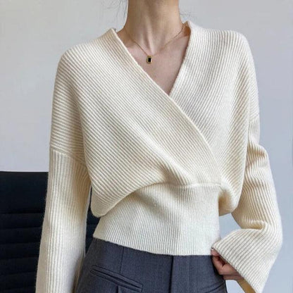 Variant image for Dam Wrap Tröja Elegant Högkvalitativ Tygblandning-2