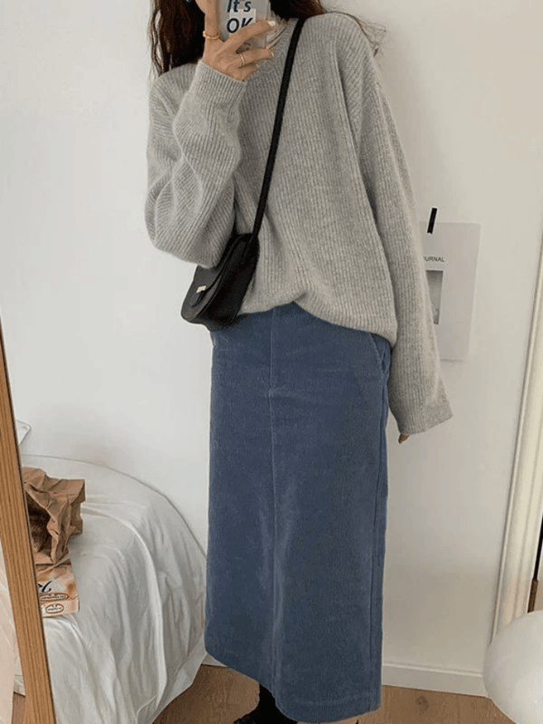 Kvinna Cirkulär Tröja Minimalistisk Mjuk Stickad-3