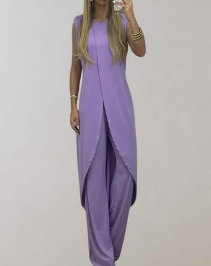 Variant image for Kvinnors Tvådelad Klänning Spetsdetaljer Polyester Flytande Kjol-19