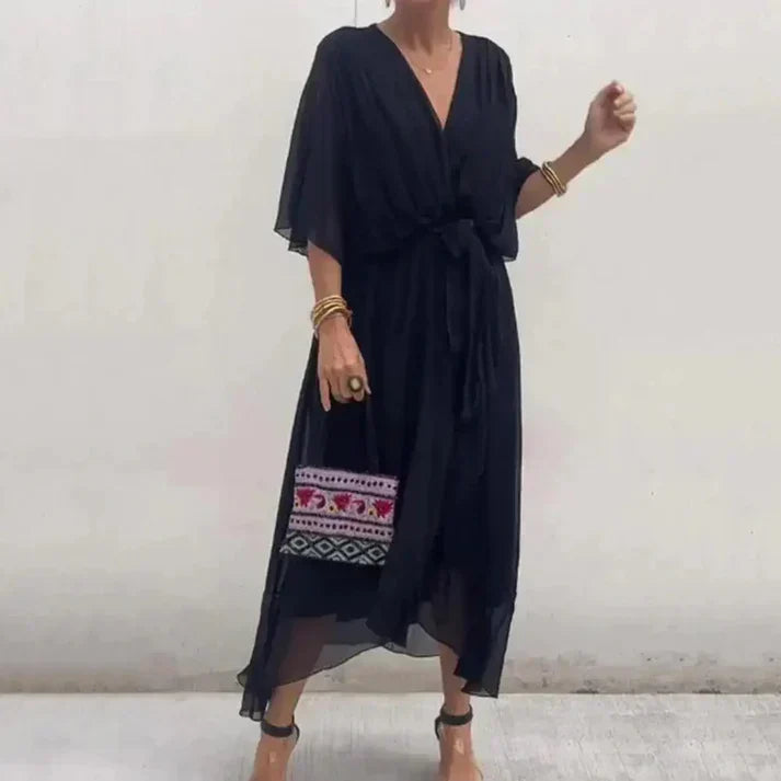 Kvinna Aftonklänning Lätt Tyg Elegant-2