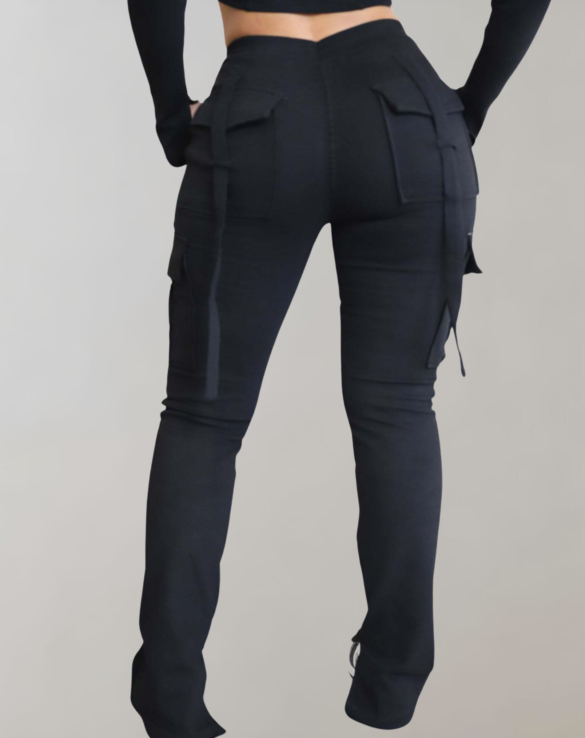 Dam Byxor Hög Midja Cargo 100% Bomull Vintage Stil 5