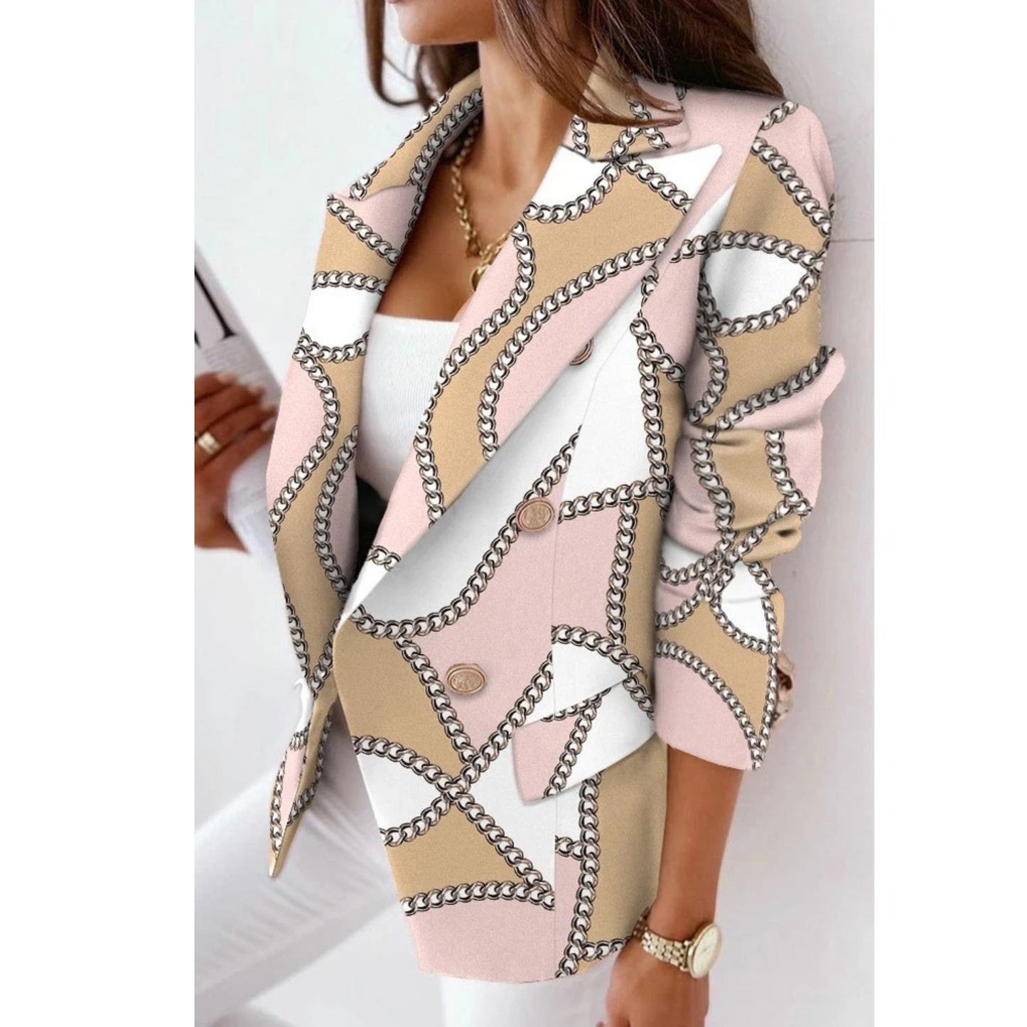 Variant image for Dam Blazer Reversibel Krage Högkvalitativ Polyester Elegant Snitt-25