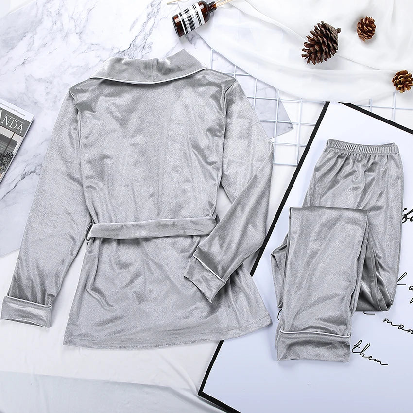Kvinnor Loungewear Set Avslappnad Höststil Mjuk Tygblandning-2
