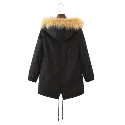 Dam Vinterjacka Lång Fleecefodrad Polyester-5