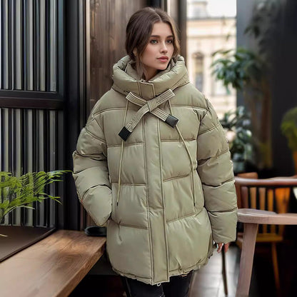 Variant image for Damjacka Kort Bomull med Huva Avslappnad Passform-8