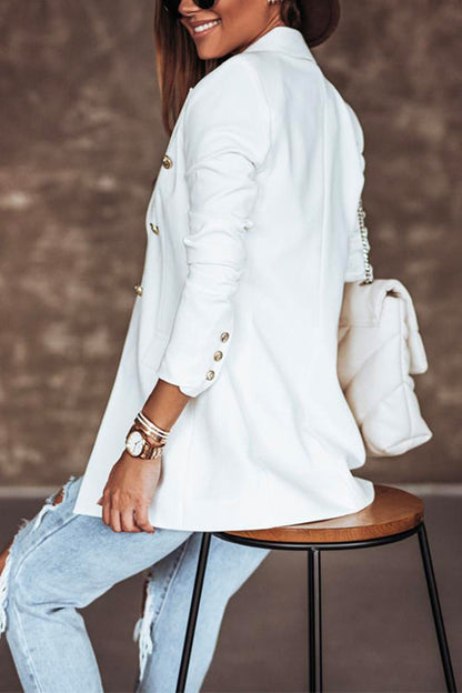 Dam Blazer Dubbelknappad Öppen Framsida i Bomull och Polyester-4