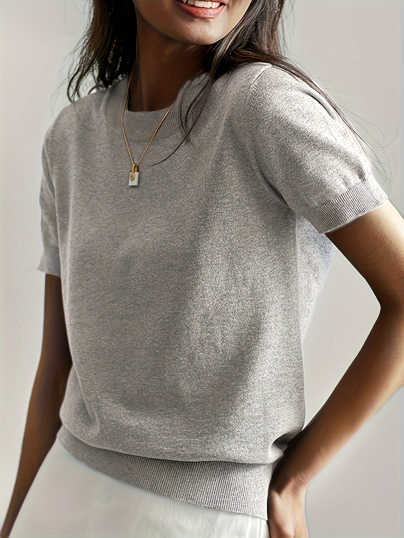Variant image for Dam T-Shirt Kortärmad Cirkulär Halsringning Stretchig-6
