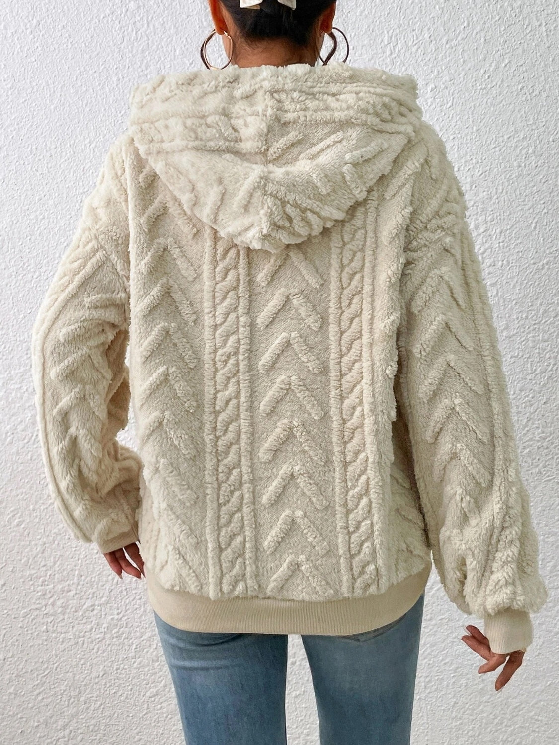 Kvinnor Hoodie Avslappnad Design Mjuk Tygblandning-2