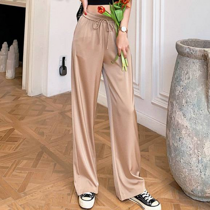 Dam Mjukisbyxor Avslappnad Hög Midja Polyester-4