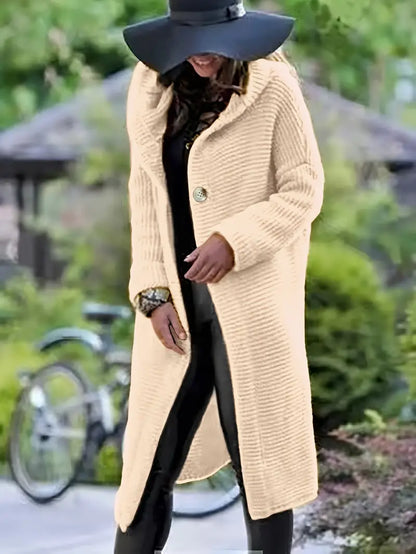 Variant image for Dam Lång Kofta med Huva i Hållbart Material och Smickrande Passform-5