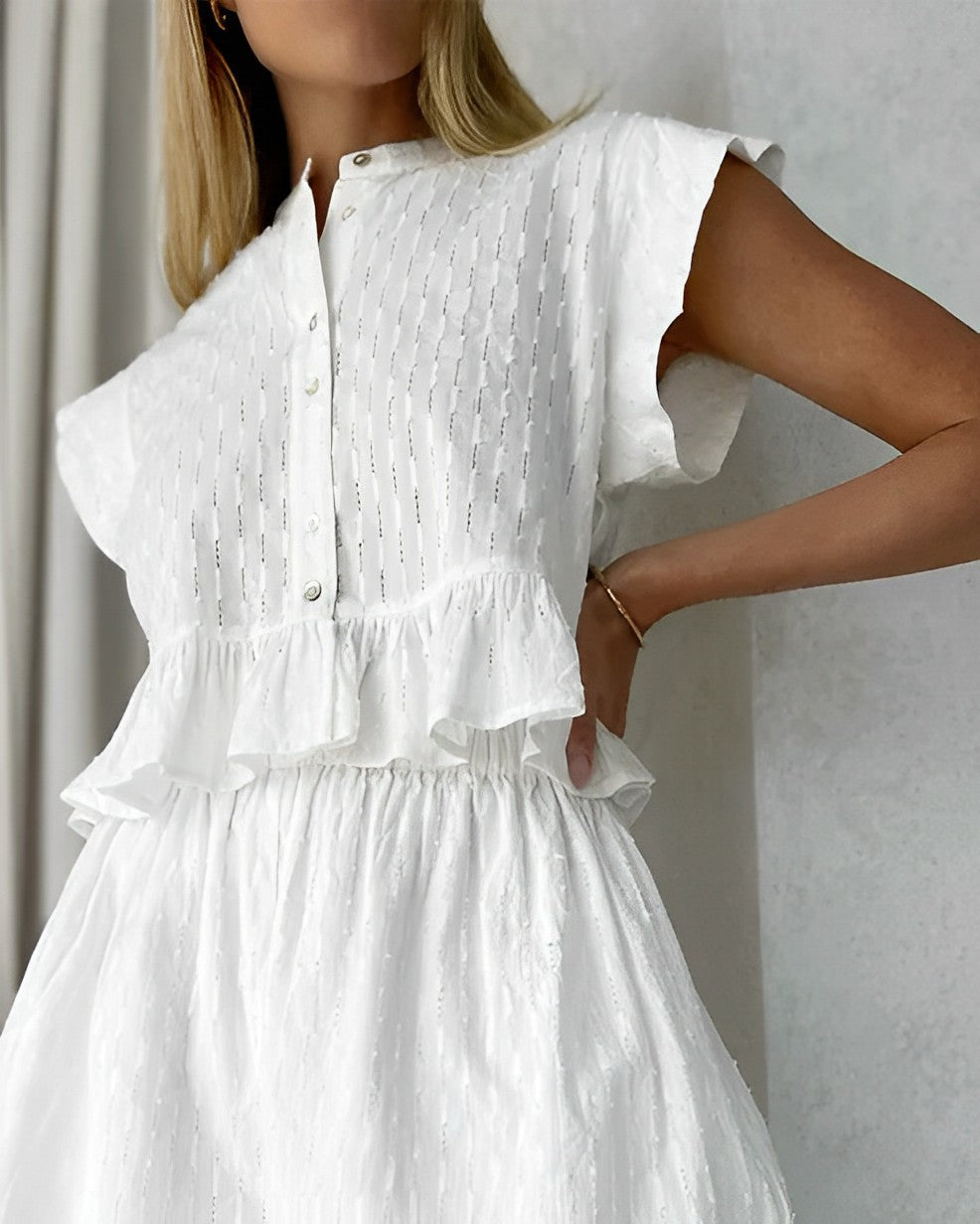 Kvinna Klänningsuppsättning Strukturerad Lätt Stretchigt Tyg-2