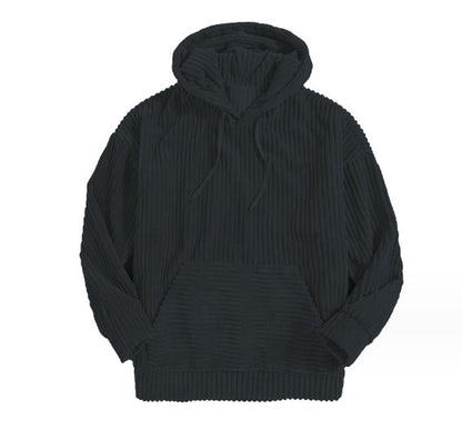 Hoodie Herr Modern Mjuk Polyester med Huva och Ribbade Detaljer 11