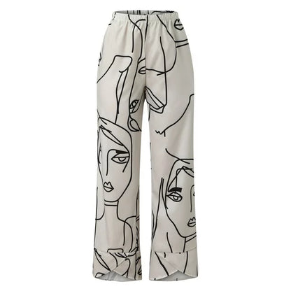 Dam Byxor Lösa med Resår i Midjan Snygga och Luftiga 100% Bomull-1