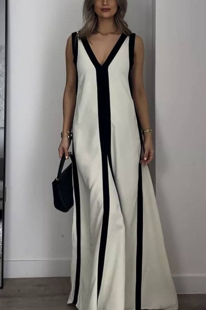 Damklänning Maxi Svängstil Polyester för Fina Tillfällen-3