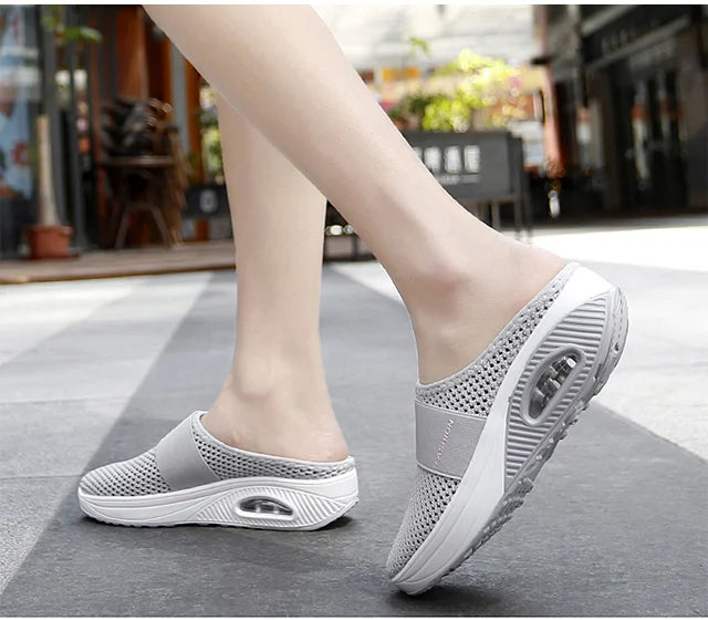 Dam Sandaler Halv Wrap Ortopedisk Design Nätverk-6