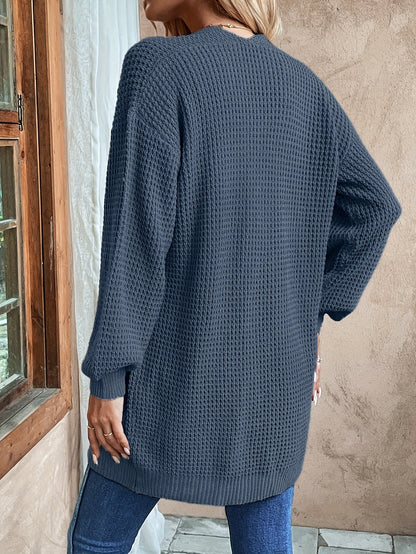 Dam Cardigan Casual Ull Normal Passform Lång Ärmmaterial-5