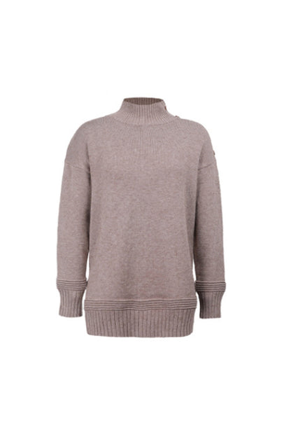 Stickad Dam Tröja Med Stativkrage Polyester Lång Ärmar 4