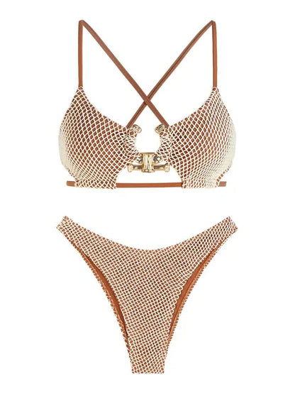 Trendig Bikini för Dam i Nylon och Spandex – Bekväm Passform och Flera Storlekar, Perfekt för Strand och Pool 15