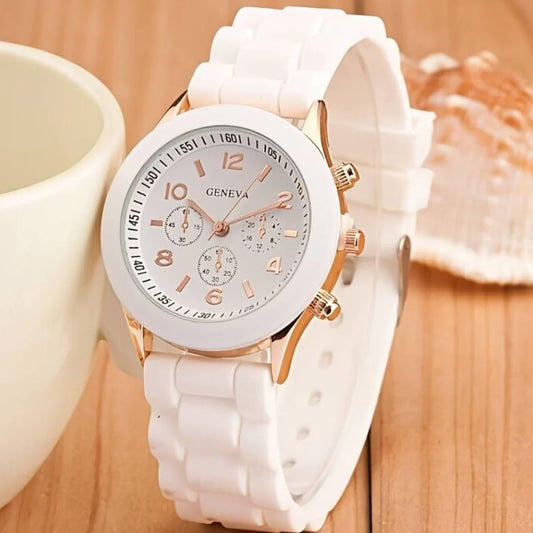 Kvinnoarmbandsur Analog Silikon Klassisk-1