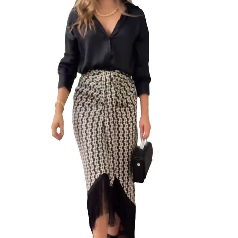 Dam Långklänning Elegant Långärmad Polyester-5