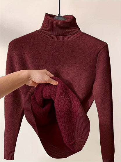 Variant image for Stickad Dam Tröja Turtleneck Mjuk Akrylblandning-28