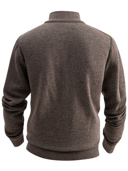 Dam Tröja Färgblockdesign med Kvart Blixtlås och Stand-Up Krage i Flexibelt Tyg-5