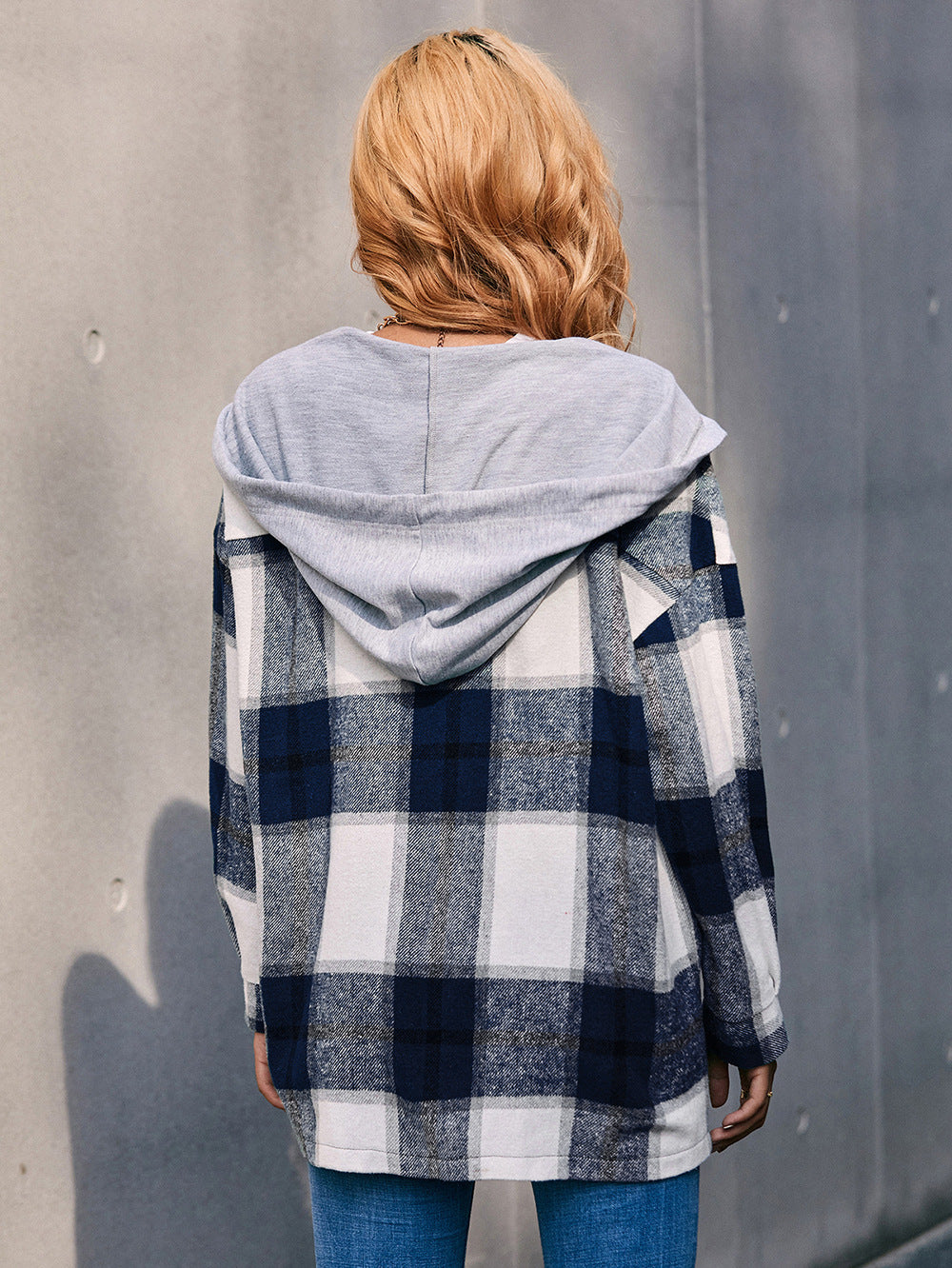 Damjacka Rutig Design Polyester för Vår och Höst 4